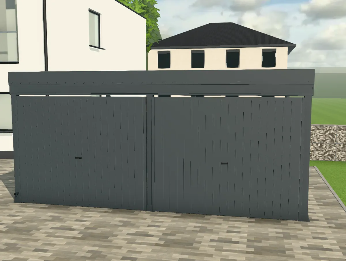 3D-Konfigurator: Carport mit geschlossenem Schwingtor